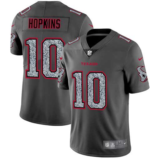 Men Houston Texans #10 Hopkins Nike Teams Gray Fashion Static Limited NFL Jerseys